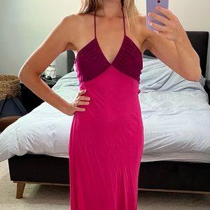 Two-tone Diane Von Furstenburg halter neck wrap dress size 8